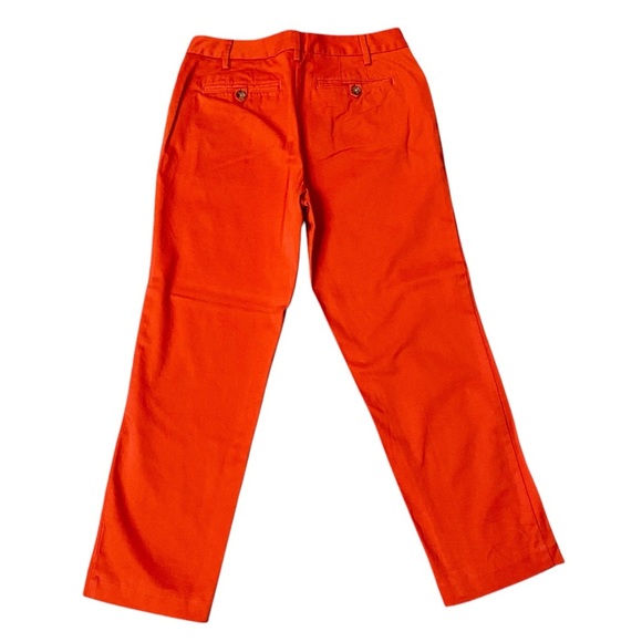 Lands’ End Red Orange Chino Pants Size 2 Straight Leg Ankle Cropped Cotton - Picture 5 of 9